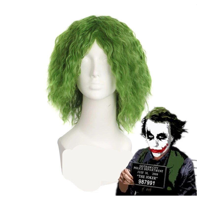The Dark Knight Joker Cosplay Costume Movie Joker Heath Ledger Cosplay Suit Purple Jacket Uniform Blue Wig Mask For Adult