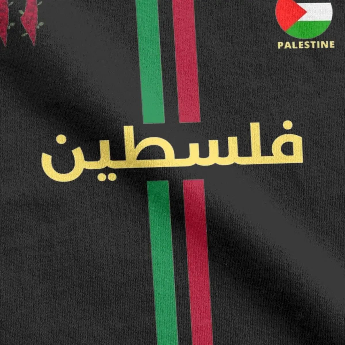 Palestine Football Palestinian Map T-Shirts Men Novelty Cotton Tee Shirt Crewneck Short Sleeve T Shirts Birthday Present Tops