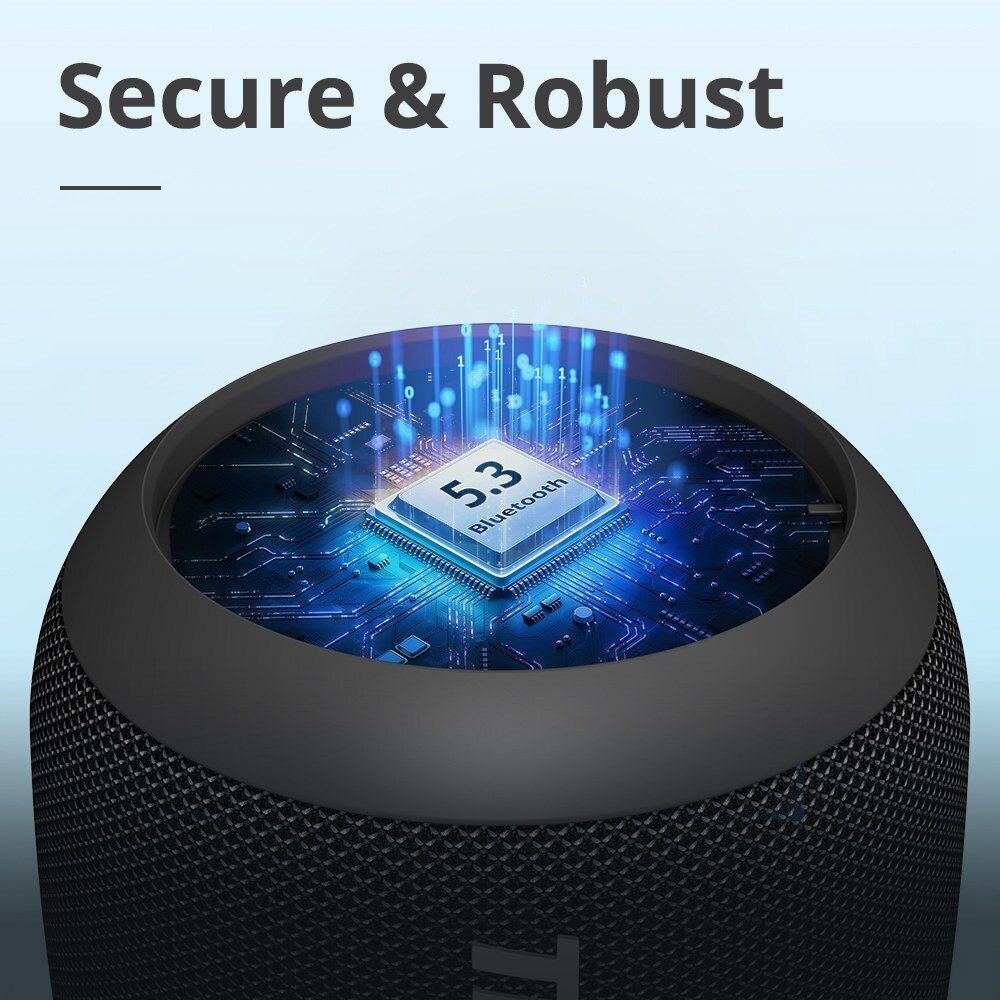 Tronsmart T7 Mini Portable Speaker TWS Bluetooth 5.3 Outdoor Speaker with Balanced Bass IPX7 Waterproof LED Modes for All Phone