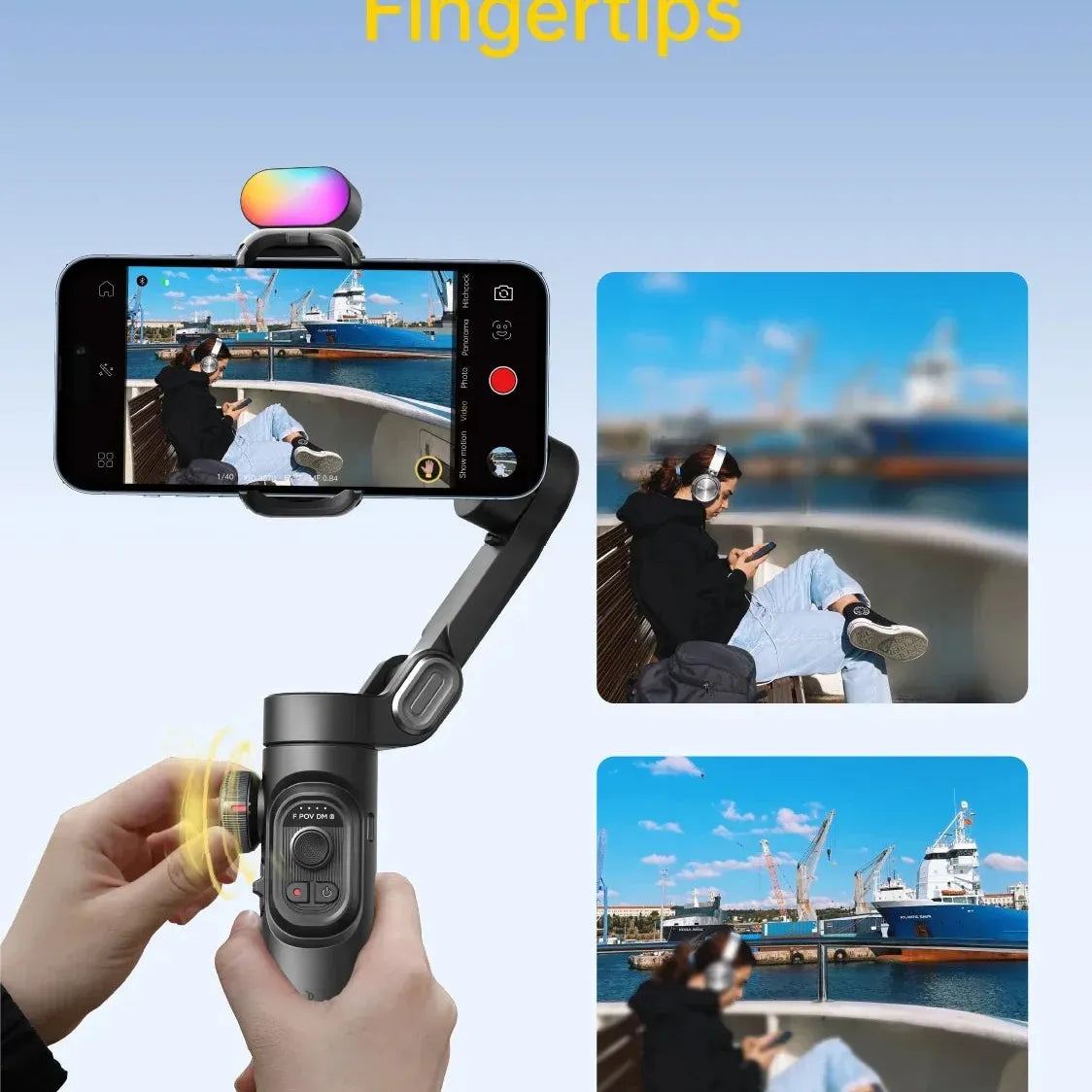 3-Axis Stabilizer for Smartphone, w/Focus Wheel Face/Object Tracking Foldable Gimbal for Video Recording -Smart XE Combo