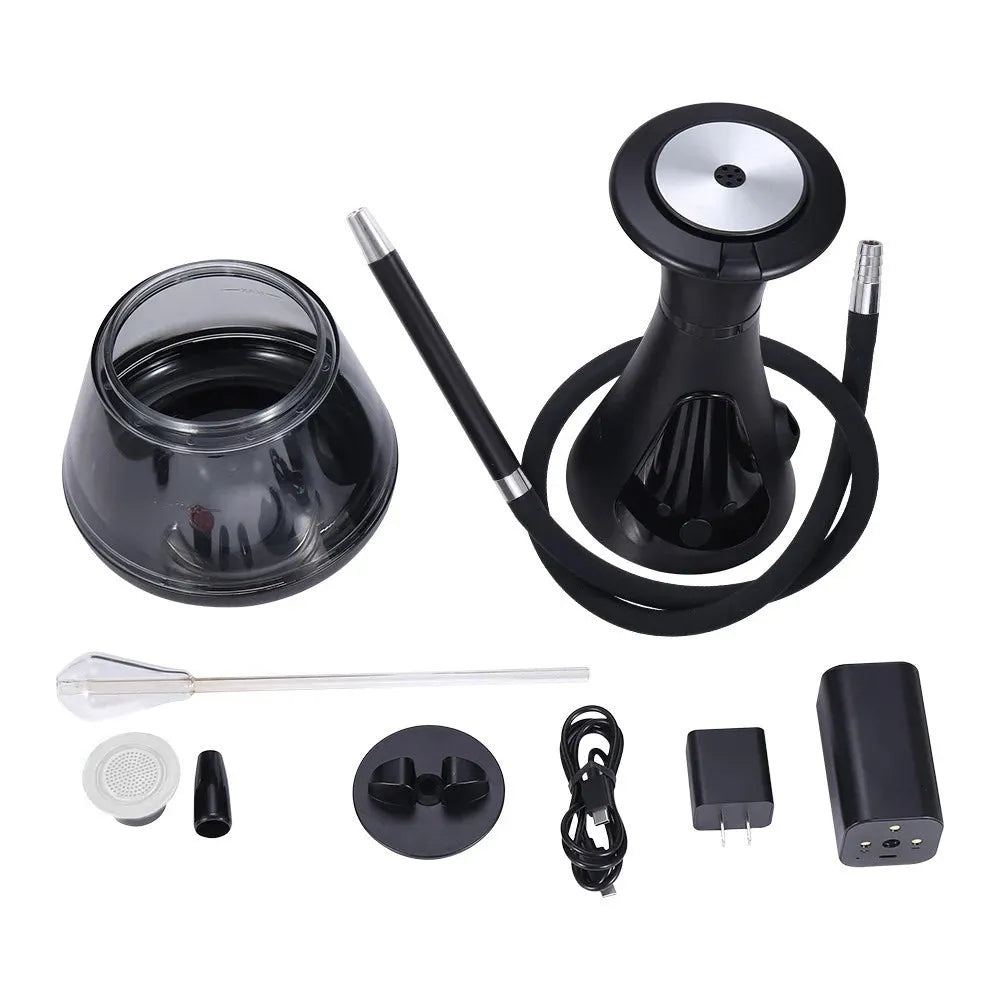Upgraded Electron Hookah Full Set with LED Light Electrically Heated Tobacco Oil Paste Touch Screen Electronic Shisha Narguile