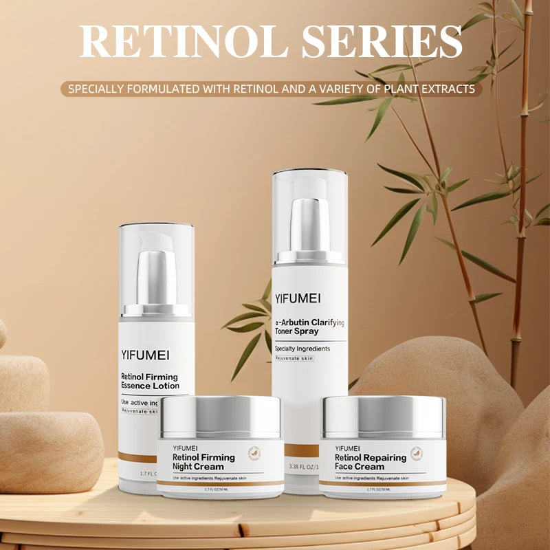 Retinol Arbutin Face Set Night & Day Moisturizing Refreshing Firming Skin Care Skin Streaming Facial Cream for All Skin Types
