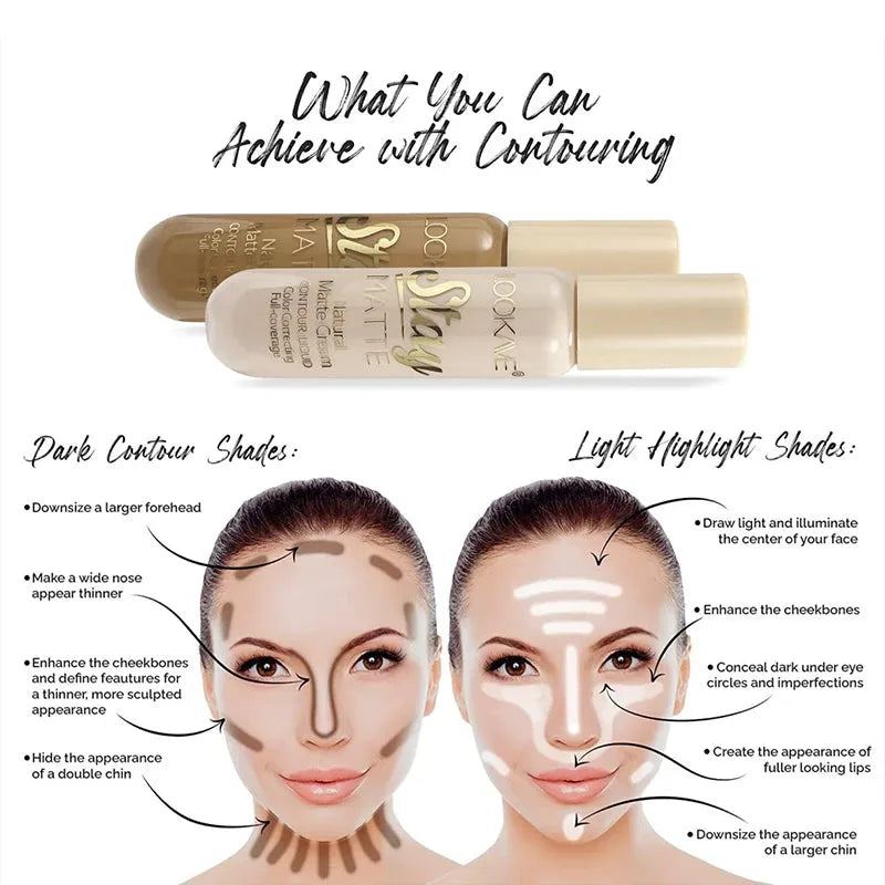 Natural Contour Liquid Color Correcting Full Coverage Sculpt and Highlight Face Duo Matte Concealer Shaping Cream Cosmetics