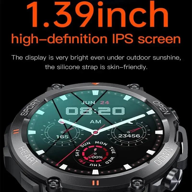 LOPOM Military Smart Watch Men Sports Electronics Smartwatch Women Fitness Tracker 1.39'' K56 PRO 2024 Bluetooth Call Waterproof