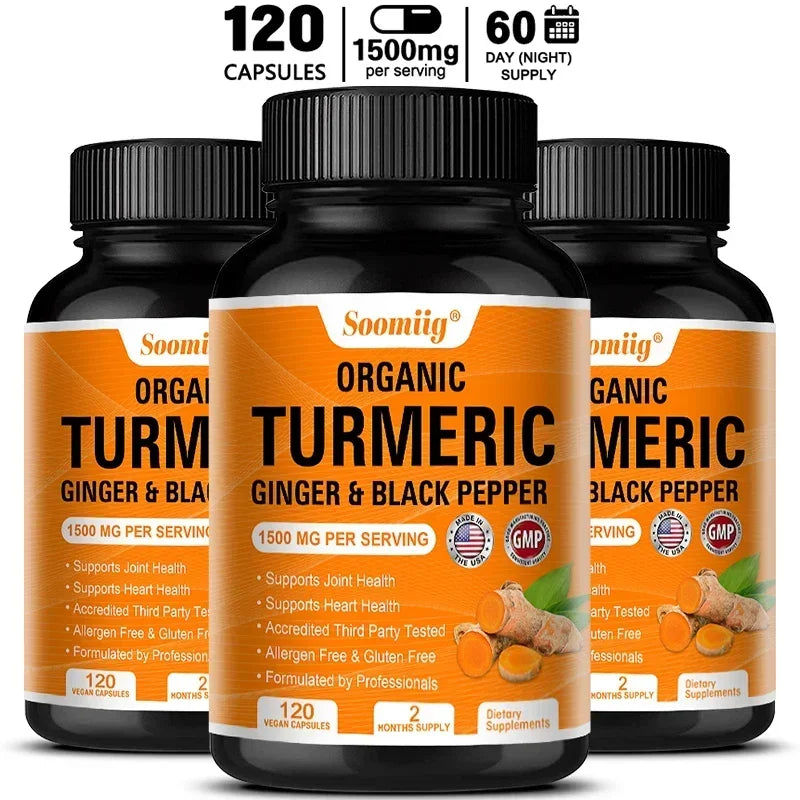 Turmeric Supplements - Promotes Digestive Health, Joint Health, Anti-inflammatory, Antioxidant, Cartilage Health Support