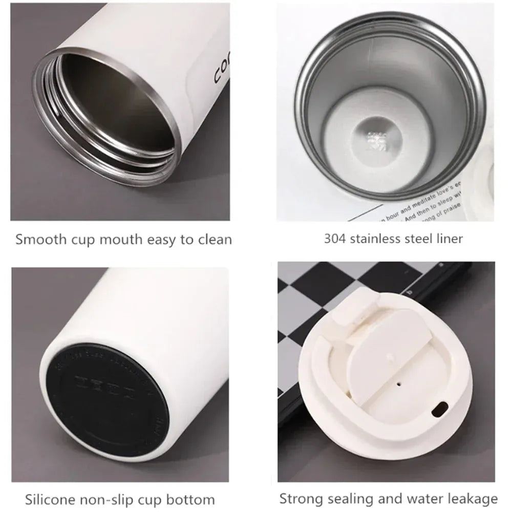 Thermo Cafe Car Thermos Mug for Tea Water Bottle Coffee Leakproof Travel Thermo Cup Coffee Mug 380ml 510ML Stainless Steel Mug