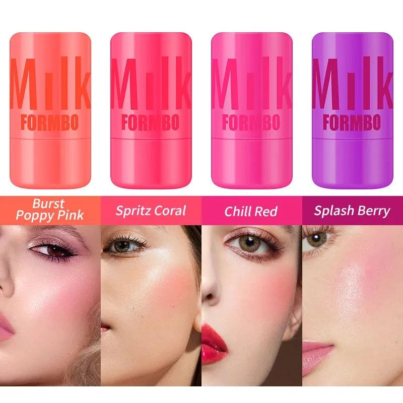 Matte Milk Jelly Powder Blusher Three In One Moisturizing Lip Color Cheek Color Lipstick Lip Gloss Cosmetics
