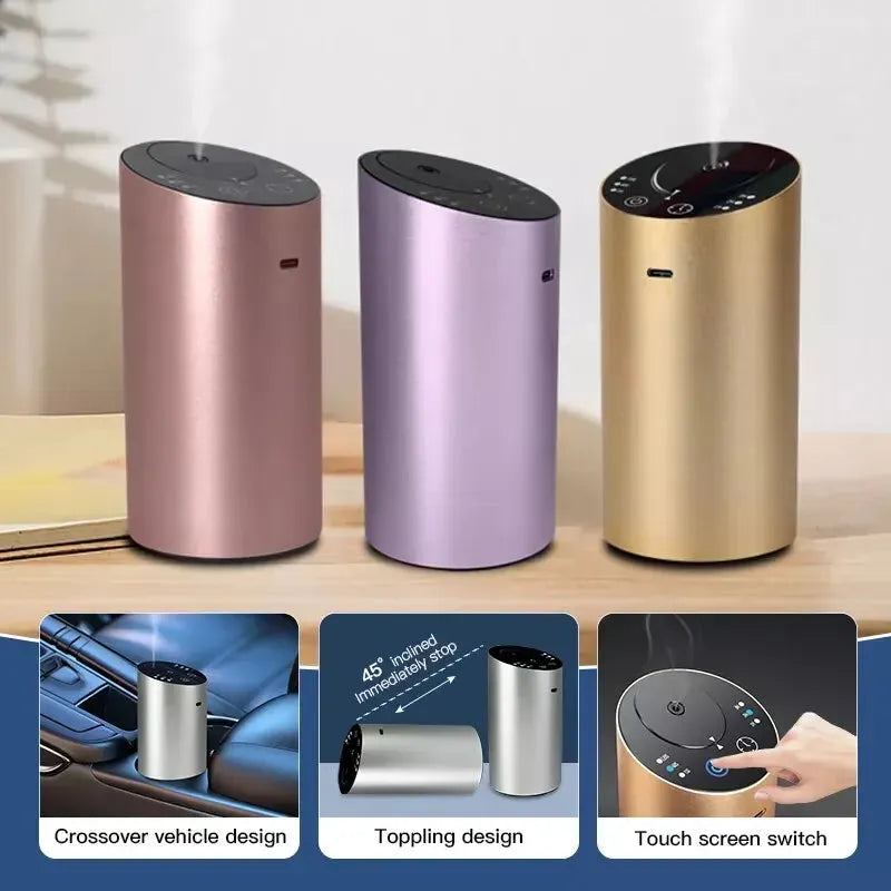 Wireless Car Aroma Diffuser with 20ml Empty Essential Oil Bottle Rechargeable Fragrance Diffuser for Bedroom