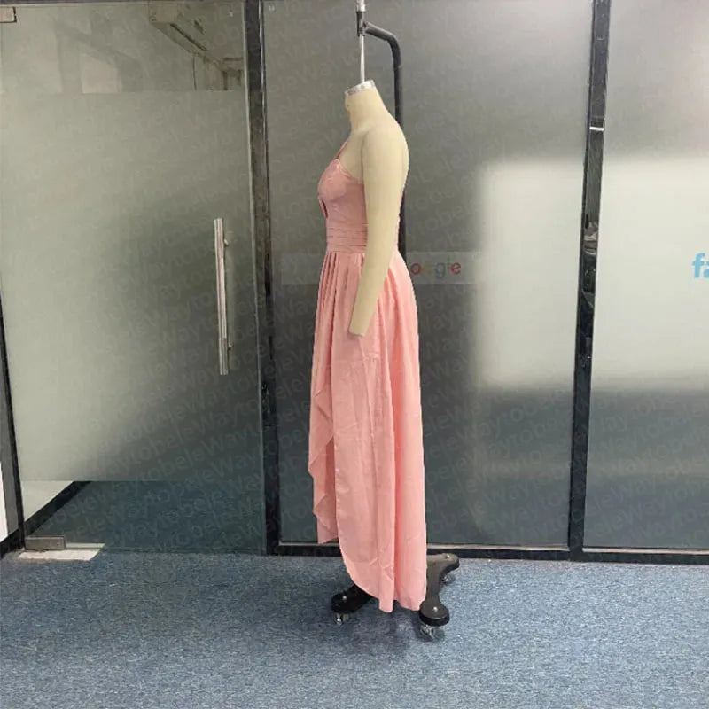 Women Maxi Dress Fashion One Shoulder Sleeveless