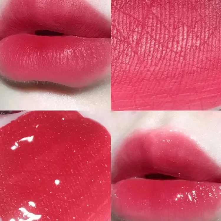Double Head Mirror Lip Gloss Moisturizing Transparent Gloss Cherry Red Gloss Double Touch Lipstick Retro Red Long-lasting