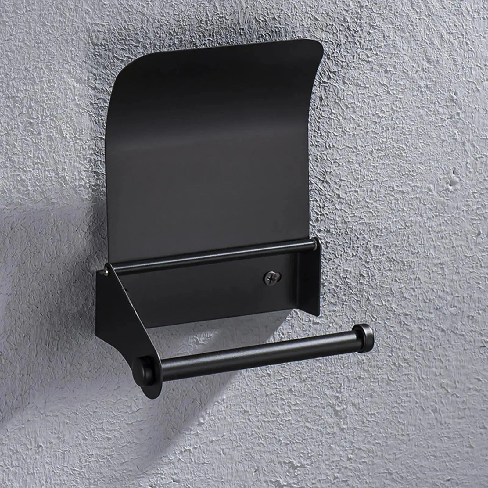 Bathroom Stainless Steel Black Toilet Roll Paper Holder Wall Mounted