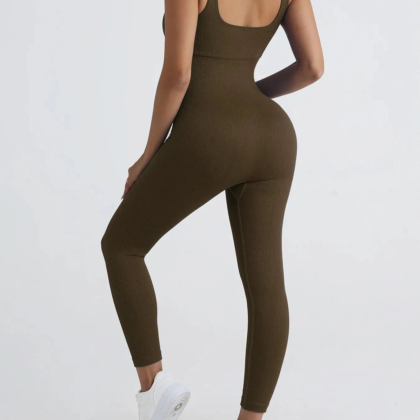 One-piece Fitness Jumpsuit Seamless Clothing Backless Slimming Long Pants Women Sports Body Training Clothes