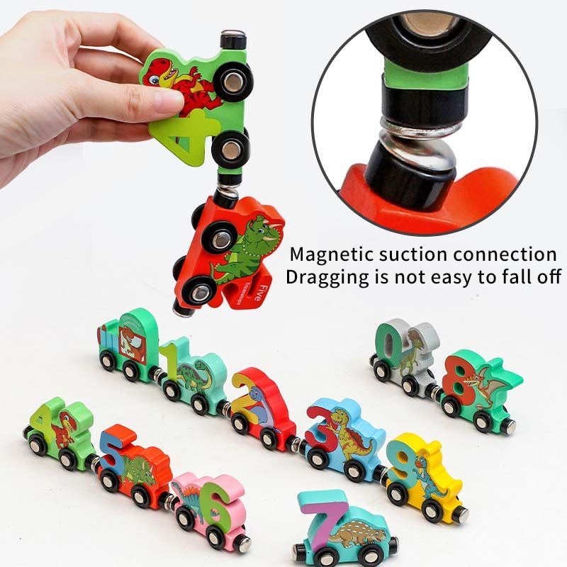 Magnetic Small Train Digital Building Blocks 11PCS Multi-Function Toys Children's Educational Intelligence Brain Assembly Toy