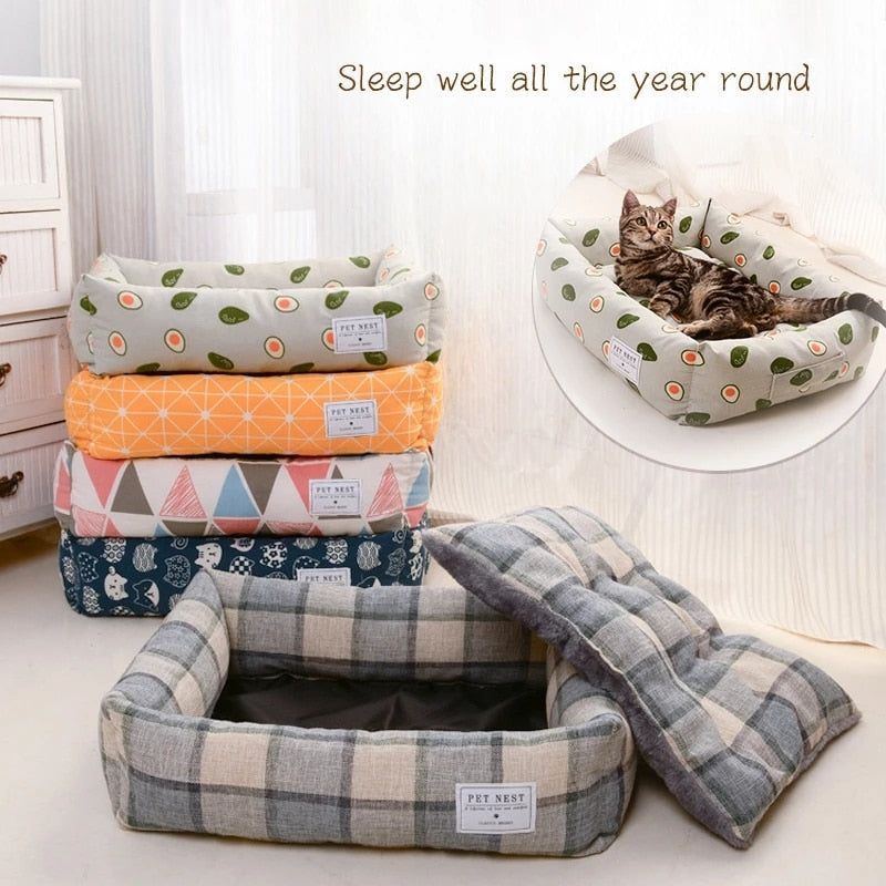 Dog Cat Bed Warm Pet Mat Removable Soft Cat House For Dogs Washable Sofa Cushion Sleeping Bed Cat Puppy Kennel Pet Supplies - Jointcorp