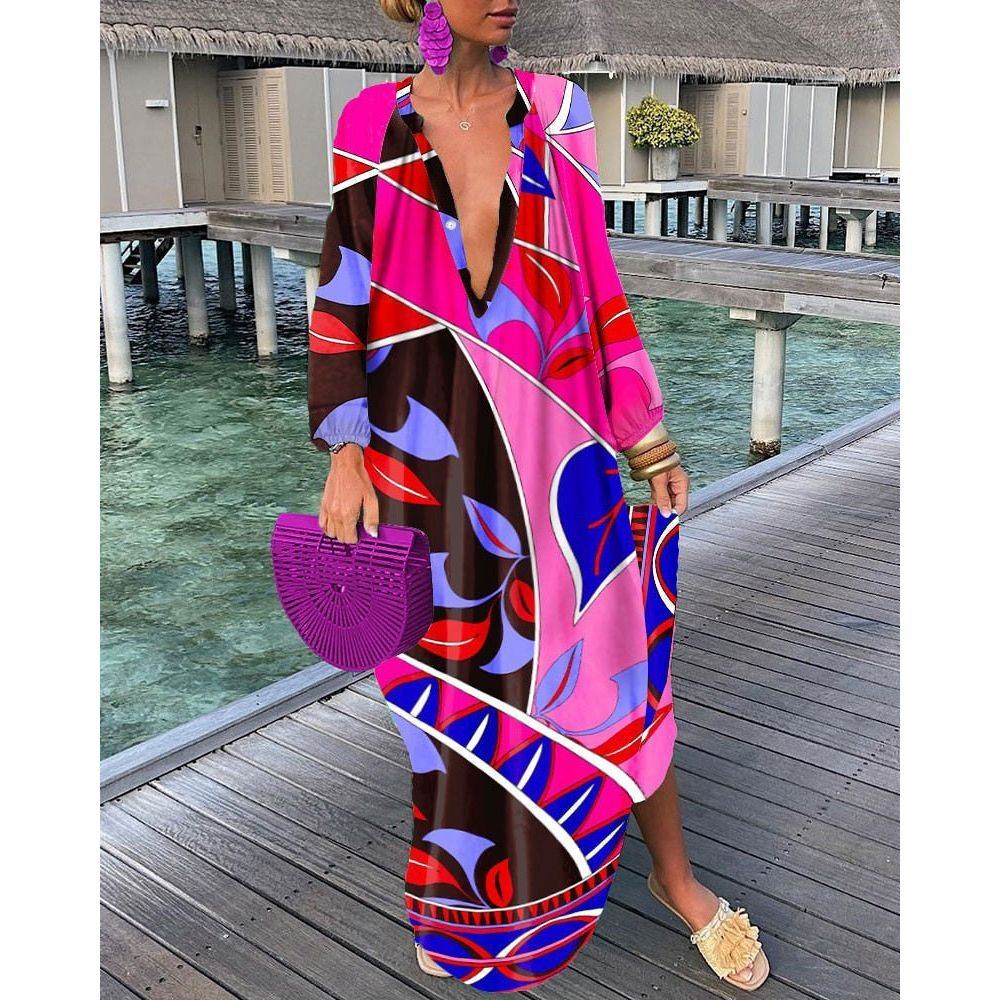 Long Dress for Women Loose Dresses Graphics Print Y2k Casual Punk Elegant Holiday Loose Autumn Gothic Vintage dresses