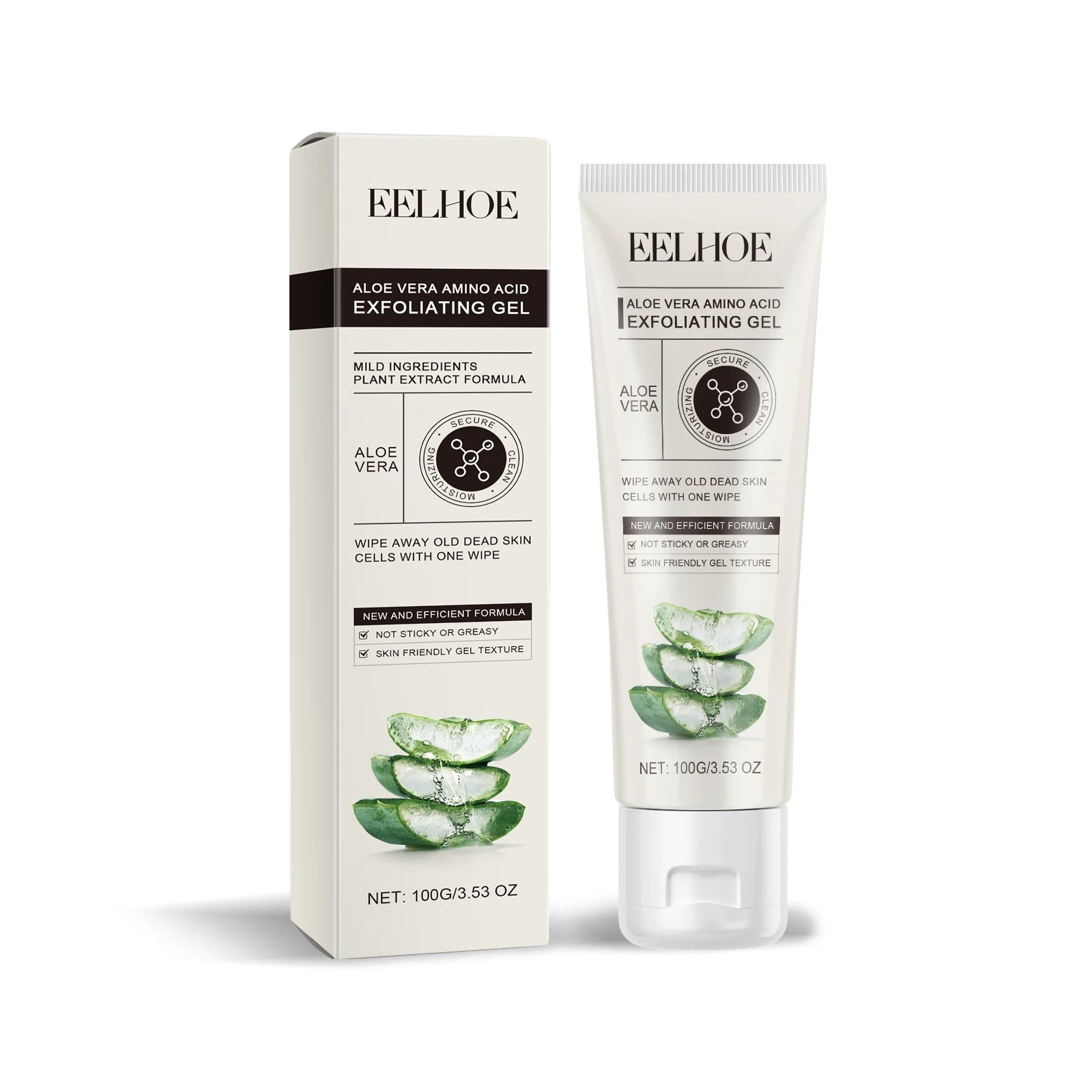 Aloe Vera Amino Acid Gentle Exfoliating Gel for Face Deep Cleansing Skin Purifying Moisturizing Facial Care