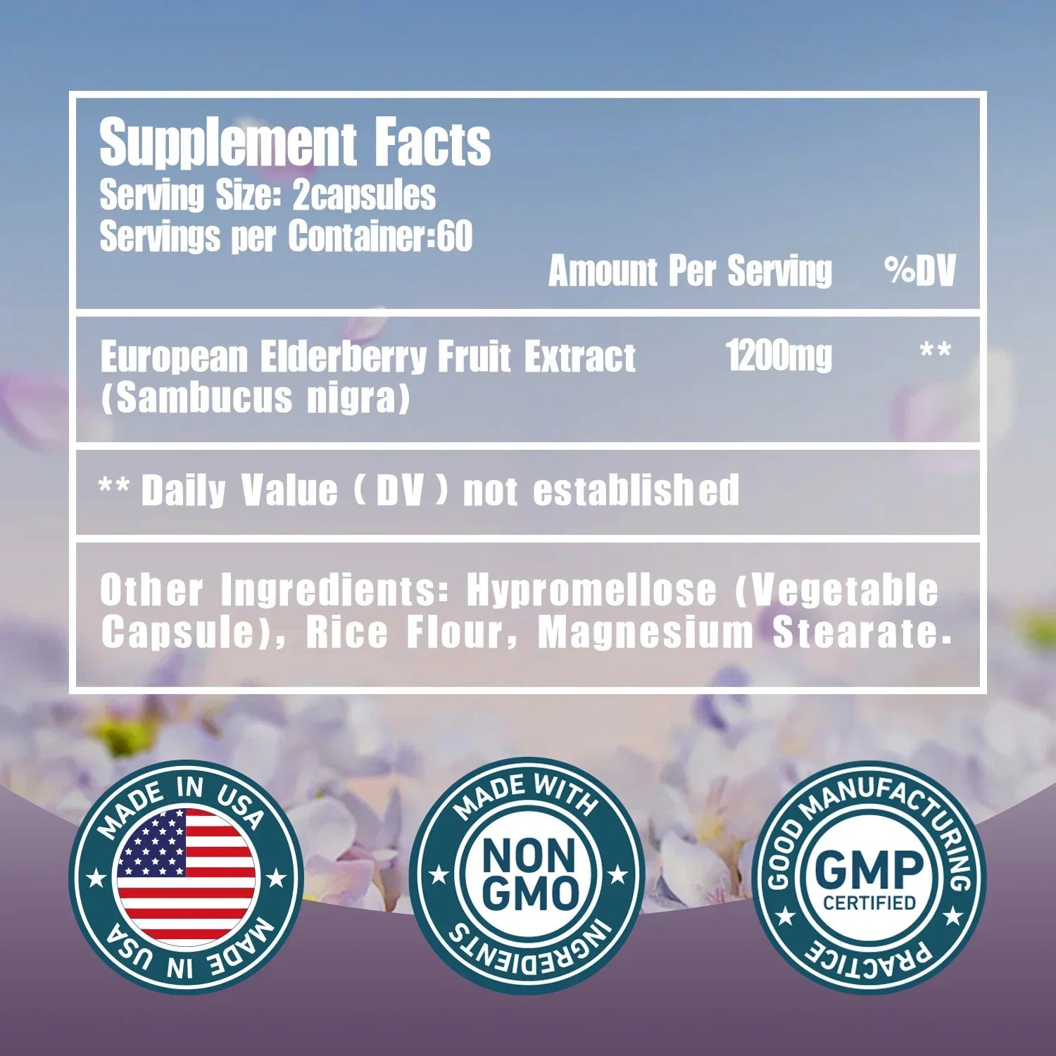 Elderberry Immune Support - Antioxidant, Promotes Nutrient Absorption, Improve Body Resistance and Energy Levels