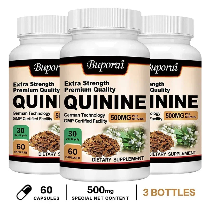 Quinine Capsules 500mg - Relieve Leg Cramps, Aid Digestion, Enhances Immunity
