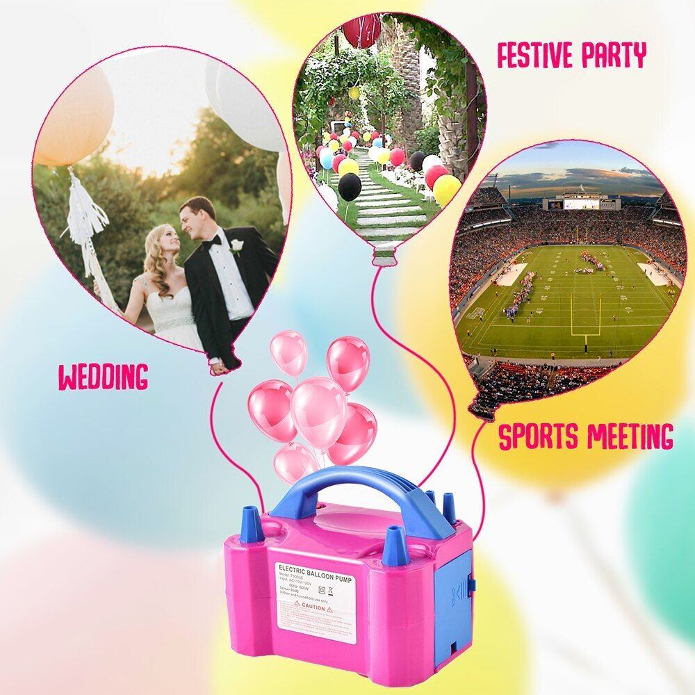 Electric Balloon Inflator Dual-Nozzle Globos Machine Air Blower for Party Balloon Arch Column Stand Inflatable