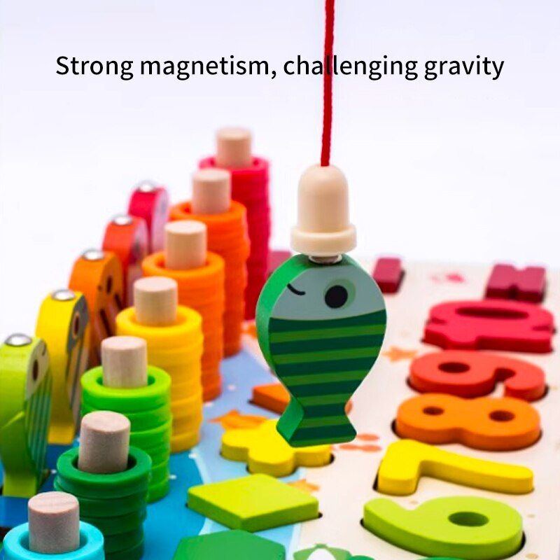 Children Magnetic Fishing Toys Benefit Intellectual Development Digital Assembling Building Blocks Enlightenment Early