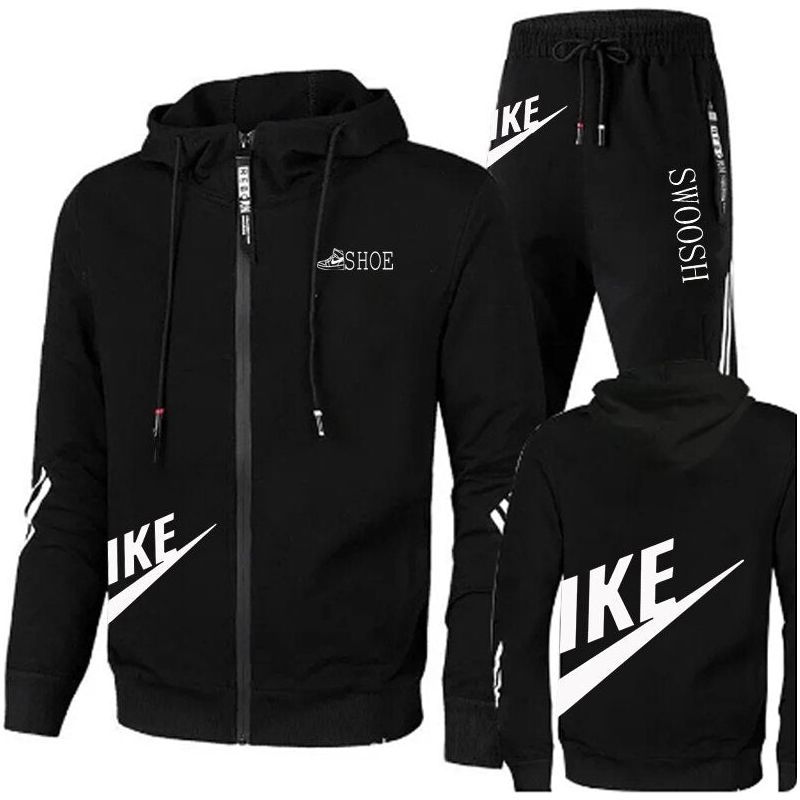 Men's two-piece set + sweatpants, printed brand zipper - Jointcorp
