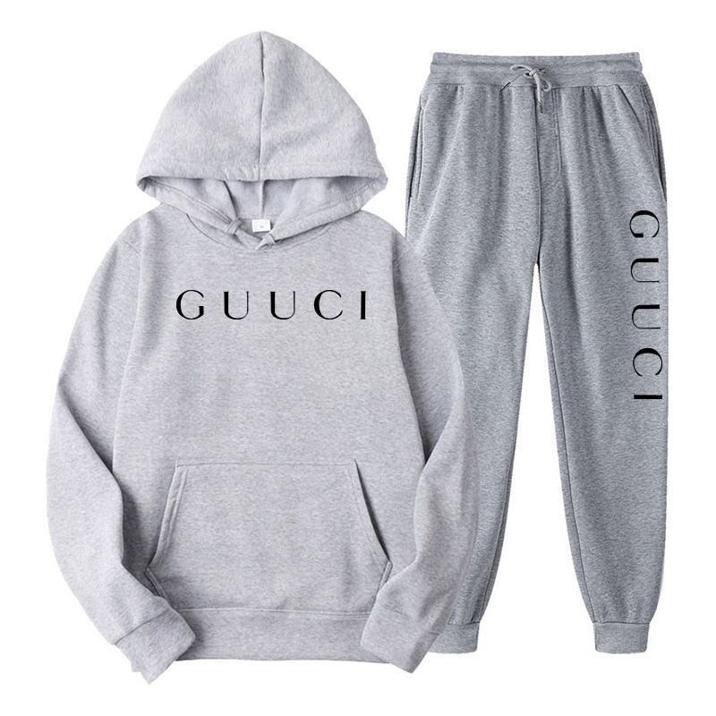 Men's Hoodie Solid Color Printing Men's Hoodie Set Leisure Fashion Men's Tracksuit Hooded Sportswear - Jointcorp