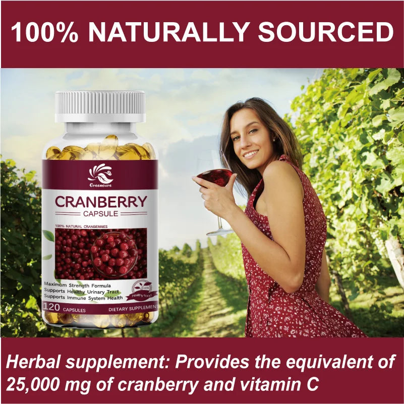 Cranberry Capsule Supports Kidney Bladder Urinary Tract Health Prevent Urinary Tract Infections Clean the Urethra