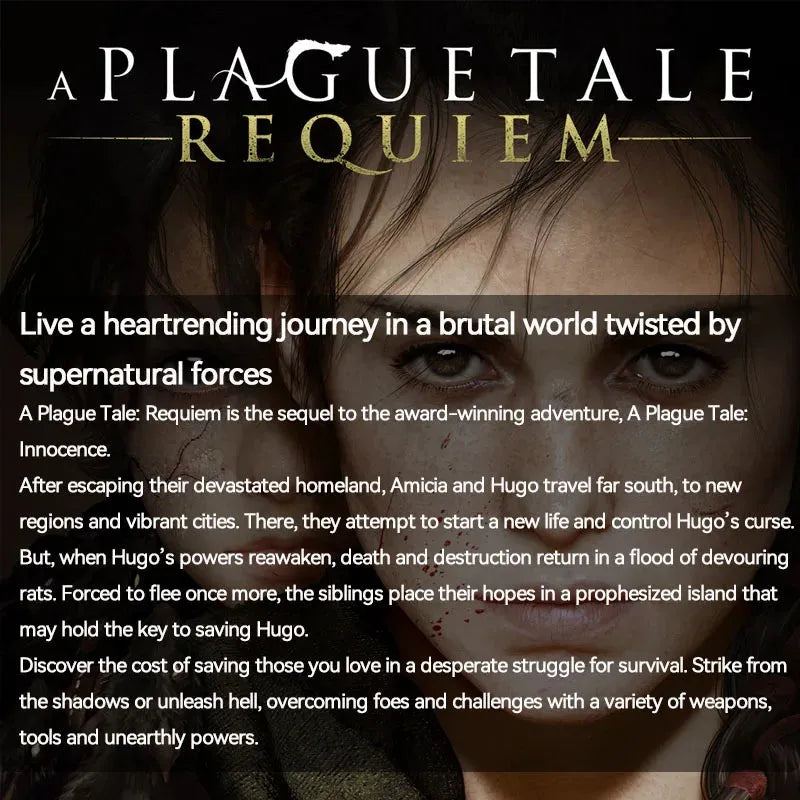 Sony PlayStation 5 A Plague Tale Requiem PS5 Game Deals for Platform PlayStation5 PS5 Game Disk PS5 A Plague Tale Requiem