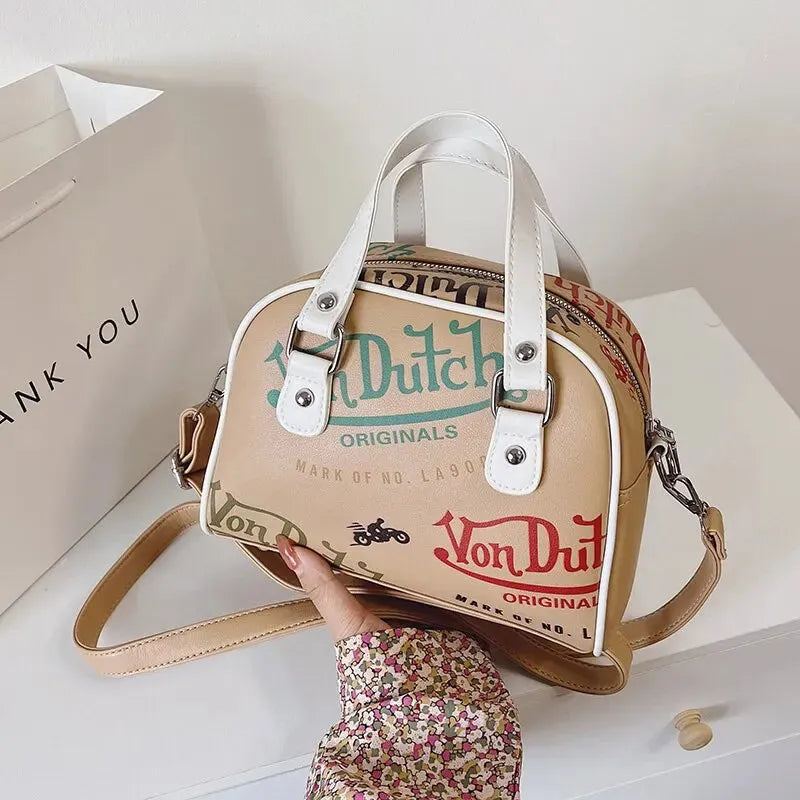 Women Y2K Luxury Designer Handbag Shopping Crossbody Graffiti Purses PU Leather Shoulder Bag For Women