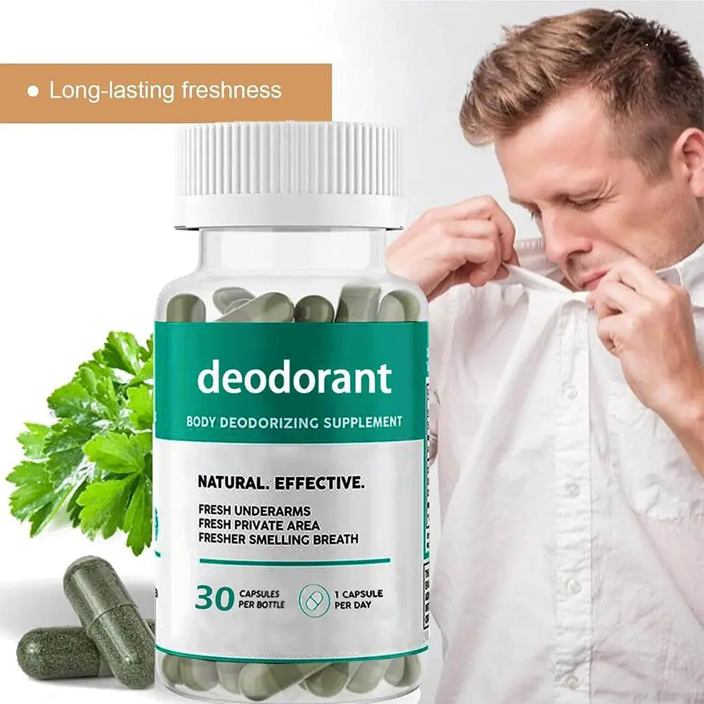 Deodorant Body Deodorizing Supplement Fresh Underarms Fresh Private Area Fresher Smelling Breath 30 Capsules Per Bottle