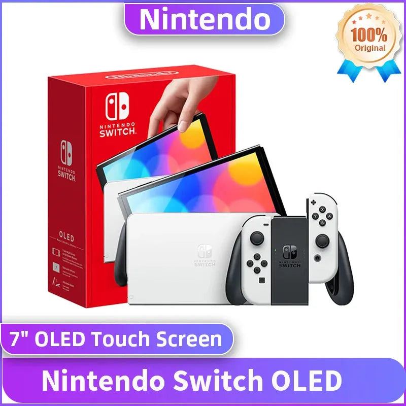 Original Nintendo Switch OLED Model 64GB White / Neon 7'' OLED Screen 3 Play Modes Joy-Con Controllers Portable Game Console