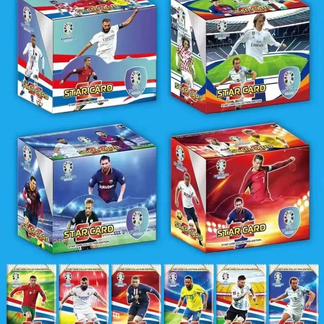 Hot 288pcs Football Card Stars World European Cup C Ronaldo, Mar Messi, Stars Flash Card Collection 3D Football Card Album