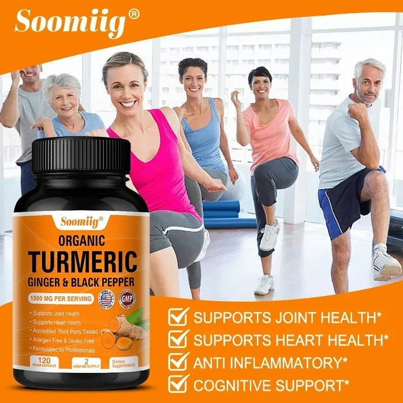 Turmeric Supplements - Promotes Digestive Health, Joint Health, Anti-inflammatory, Antioxidant, Cartilage Health Support