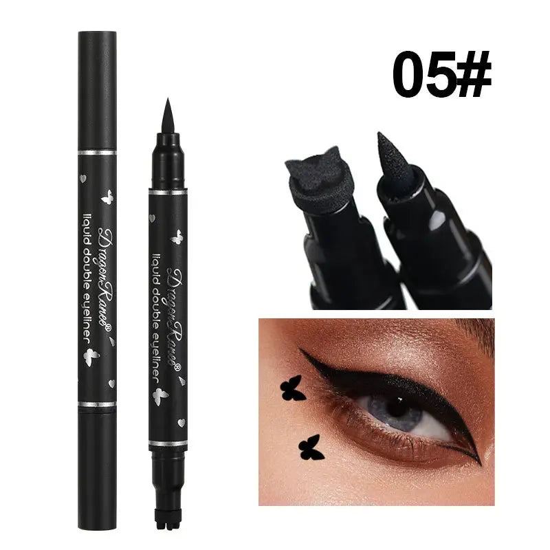 Double Head Waterproof Liquid Eyeliner Moon Star Heart Shapes Tattoo Stamp Quick To Dry Eye Liner Pencil Eyelash Makeup Tool