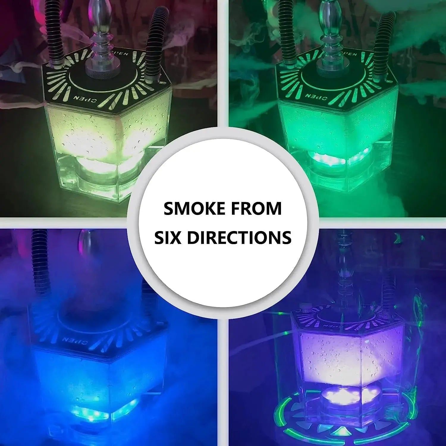 Hookah Set Hookahs 2 Hose Hookah Shisha with Everything Modern【QiQiCi】 Hexagon Plus Acrylic Premium Shisha Free Shipping To Us