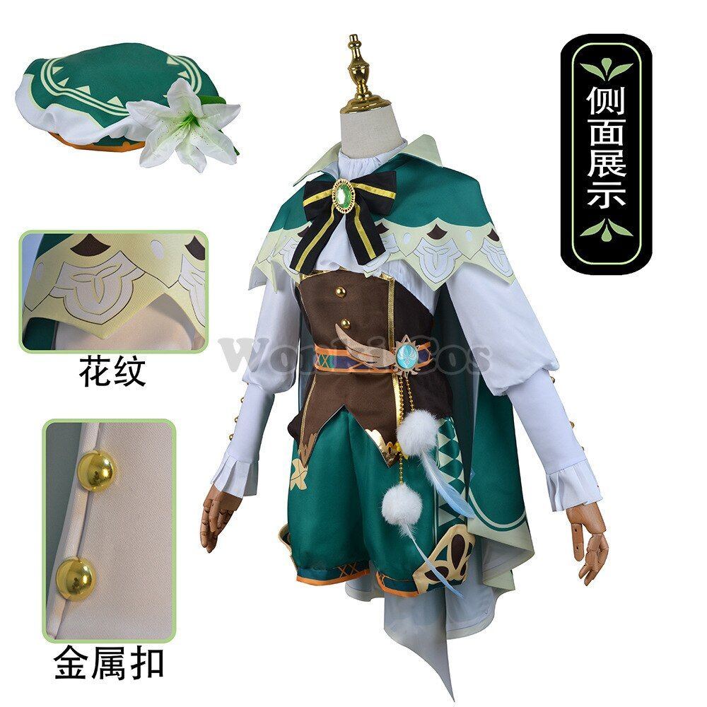 Genshin Impact Cosplay Costume Venti Cosplay Wig Female Dress Genshin Outfits Game Costumes