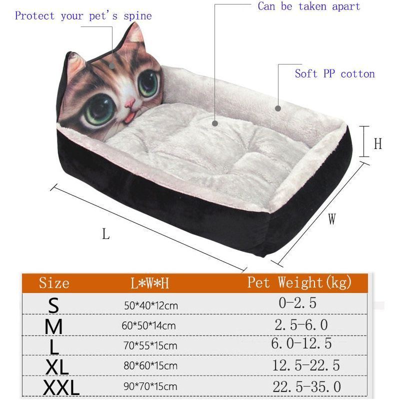 Rectangle Dog Bed Sleeping Bag Kennel Cat Puppy Sofa Bed Pet House Winter Warm Nest Soft Beds Portable for Pets Cats Basket - Jointcorp