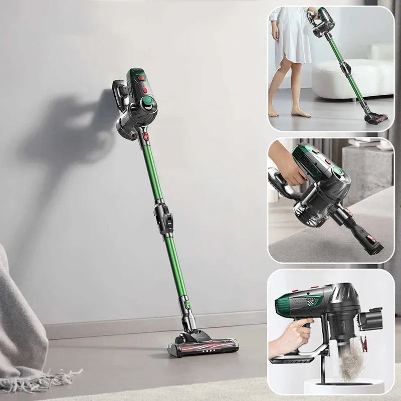 Wireless Handheld Vacuum Cleaner Home Dust Cleaner LED Lighting Vertical Electric Broom 15kPa Removable Battery Vacuum Cleaner