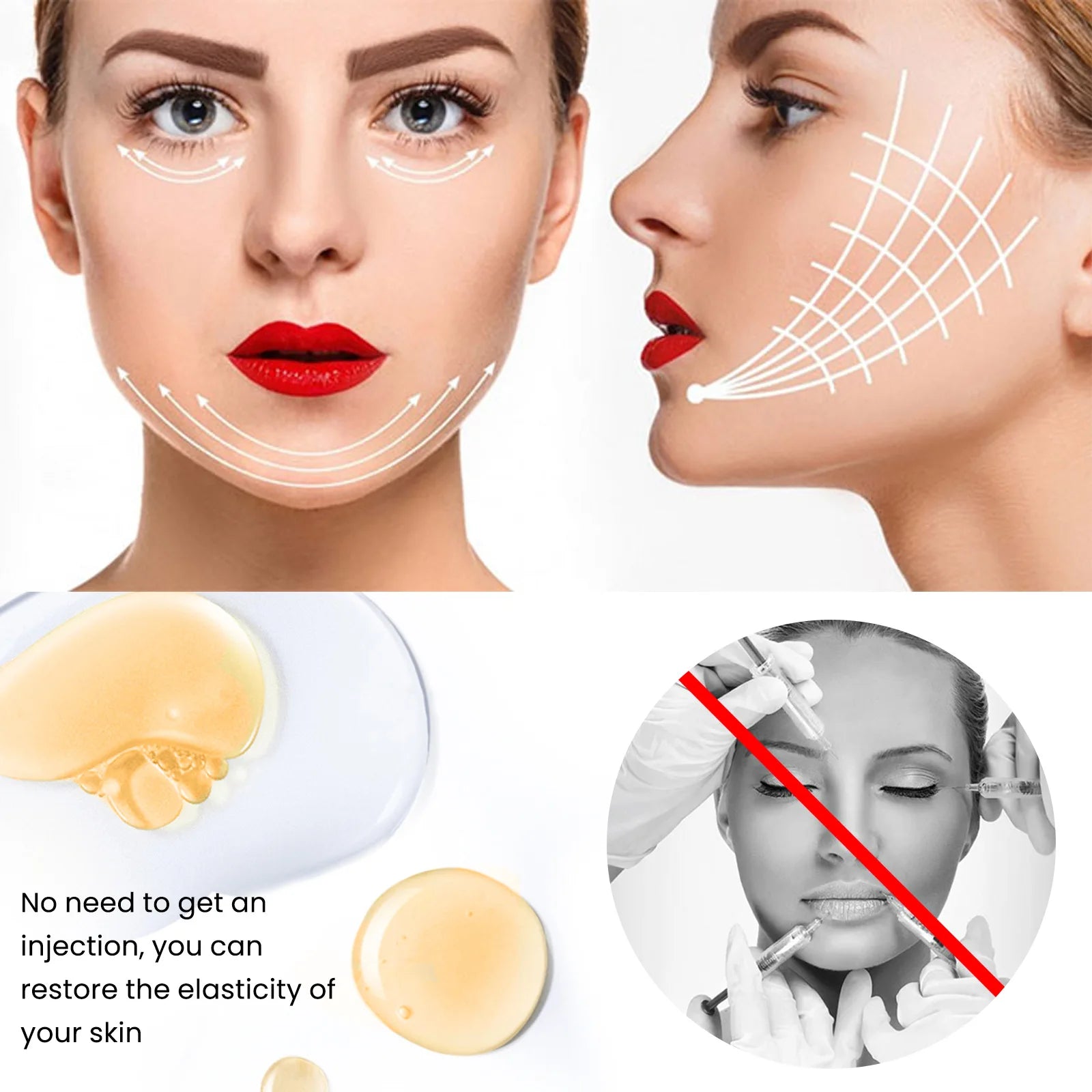 Ginseng Face Essence Anti Aging Fading Fine Lines Wrinkles Remover Tightening Brightening Moisturizing Hyaluronic Acid Serum