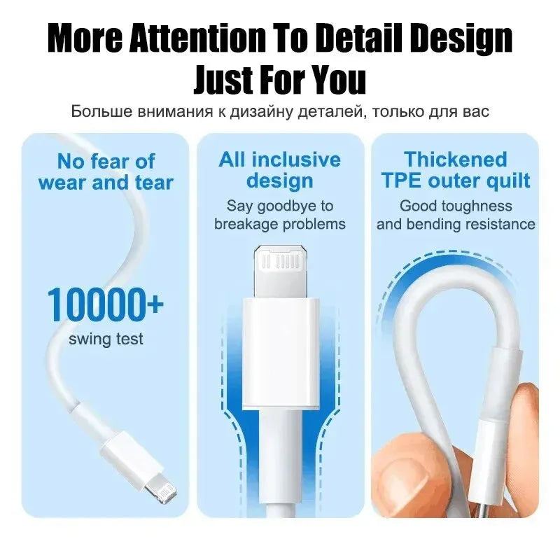 For Apple Original USB Type C Charger For iPhone 13 12 11 14 Pro Max Mini XR X XS 8 Plus iPad Air Charger PD Fast Charging Cable
