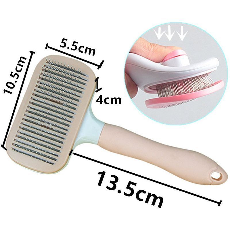 Cat Comb One-click Cat Brush Automatic Pet Hair Remover Pet Grooming Open Knot Comb for Cats Grooming Handle Brush Pet Supplies