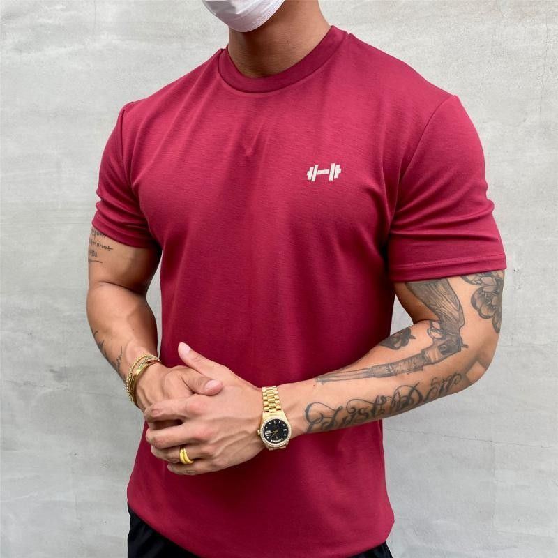 T Shirt Gym Muscle Fitness for Men Outdoor Hip Hop Streetwear Loose Half Sleeve Male Summer Bodybuilding Tee Tops - Jointcorp