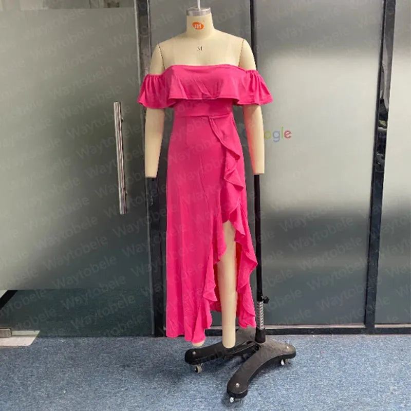 Women Maxi Dress Elegant Strapless