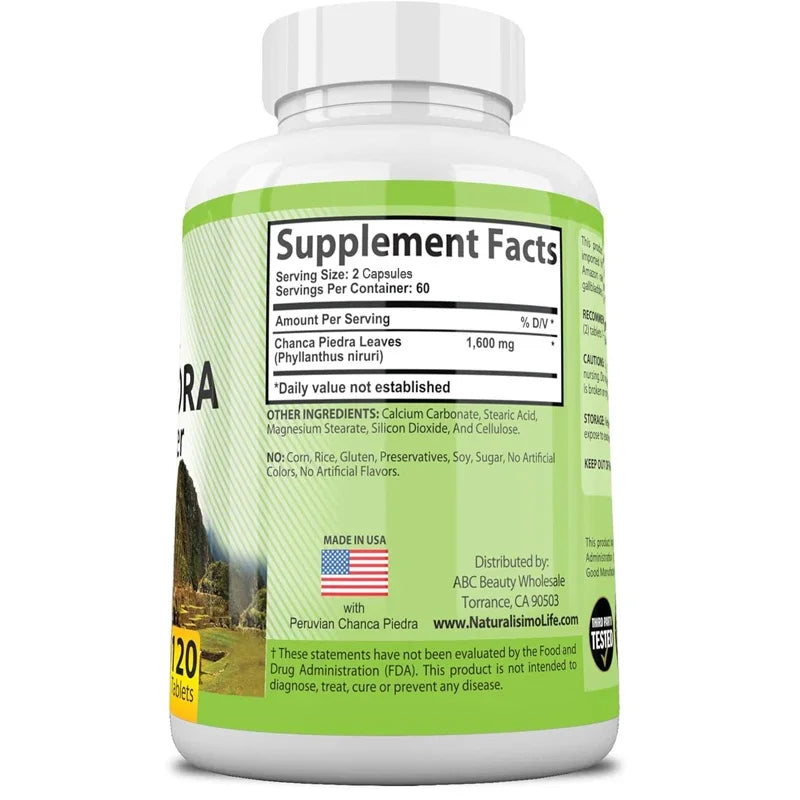 Chanca Piedra 1600mg - Kidney Support Supplement, Clears Kidney Stones and Gallstones