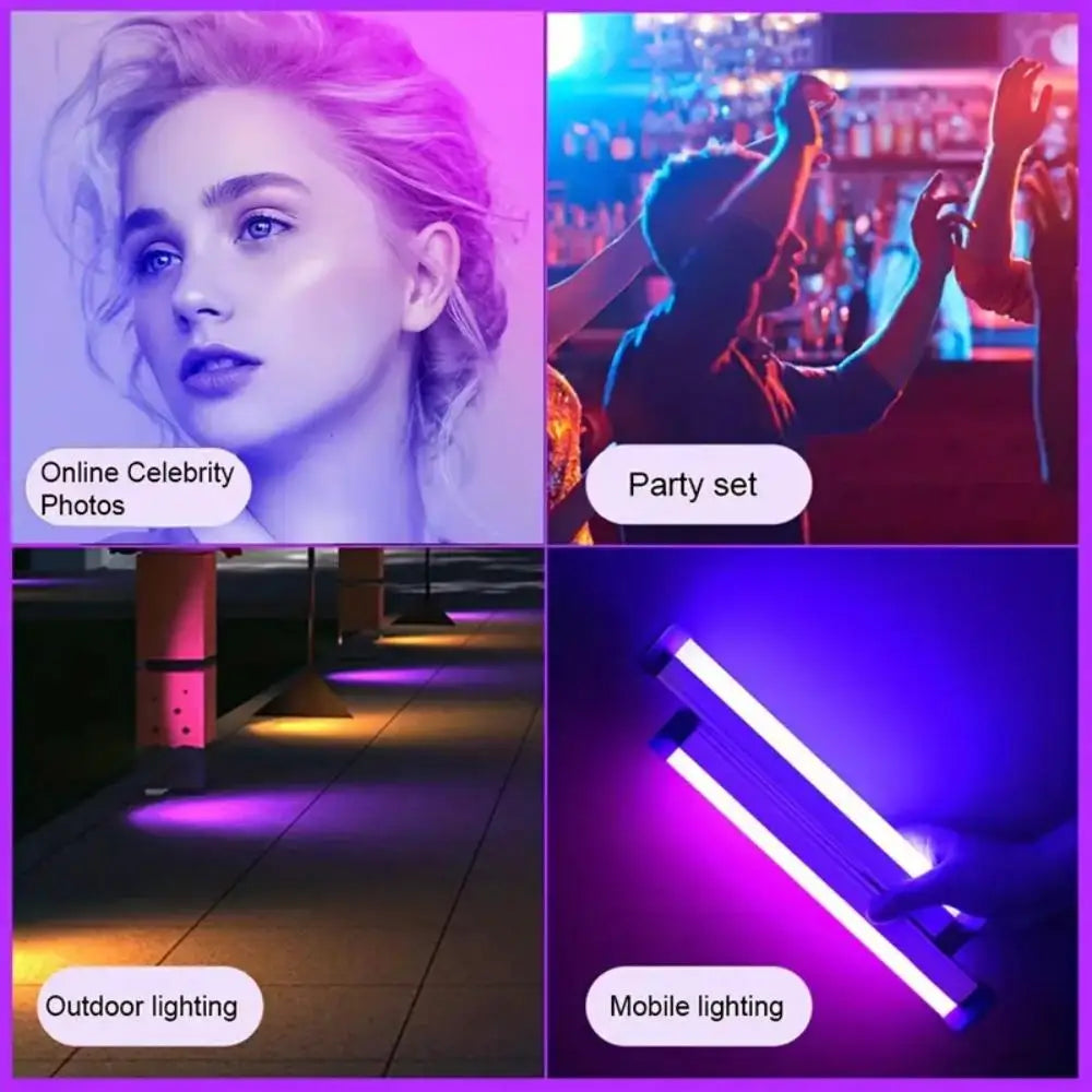 32cmRGB Tube Light USB Rechargable LED Fill Light Stick For Live Streaming Video Disco Party Photo ambient light stick flashing