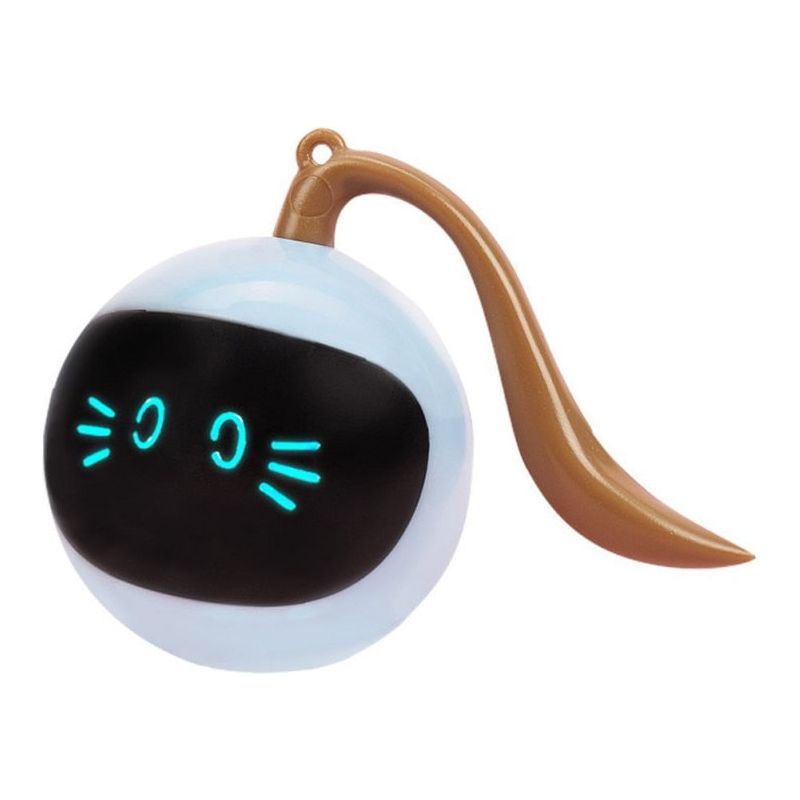 USB Intelligent Interactive Cat Toy Self Rotating Ball Automatic Rotation Ball Feather Toy LED Magic Roller Ball For Cat Dog Kid - Jointcorp