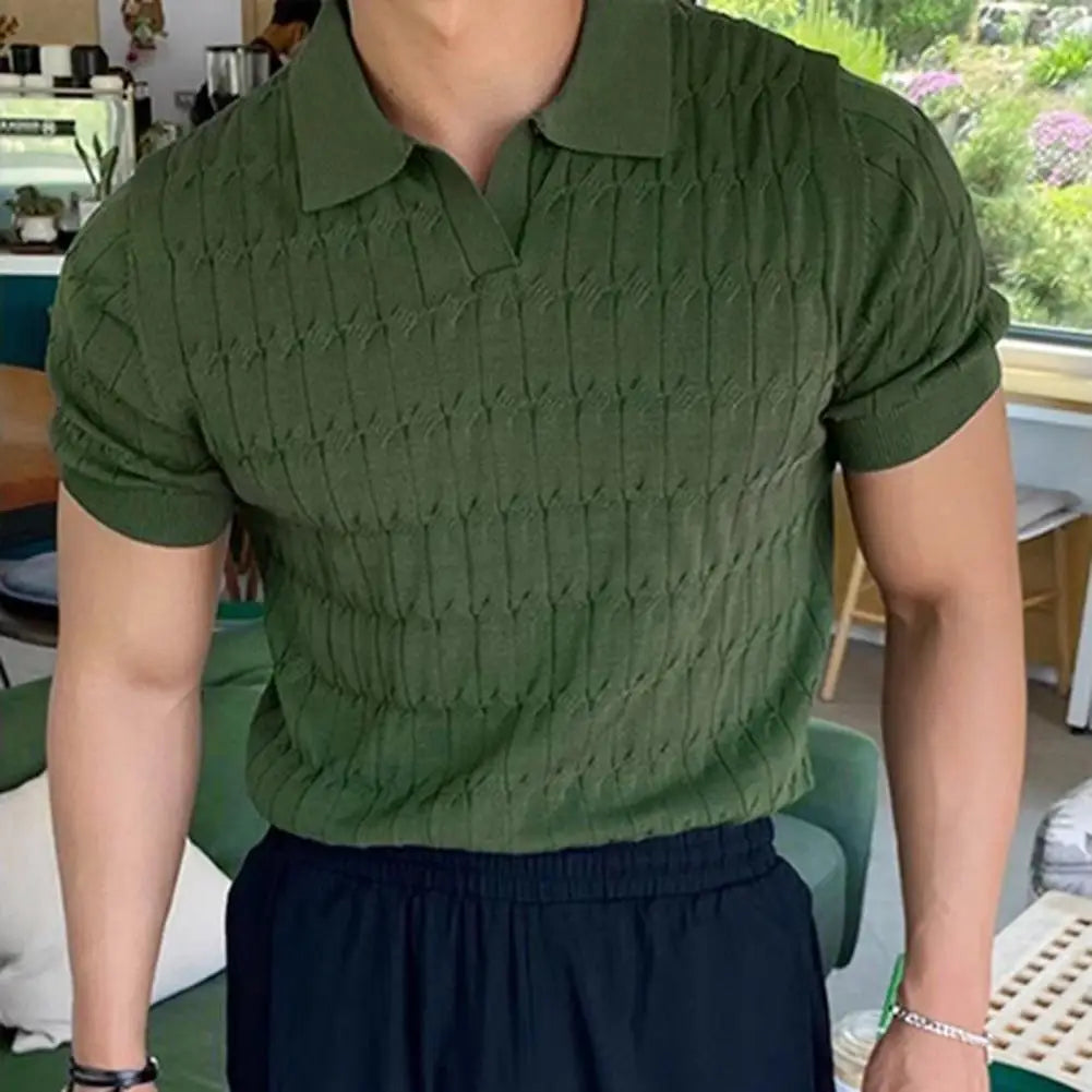 Men T Shirt Solid Color Striped O-neck Short Sleeve Streetwear Casual Men Clothing Summer 2023 Fitness Fashion Tee Tops