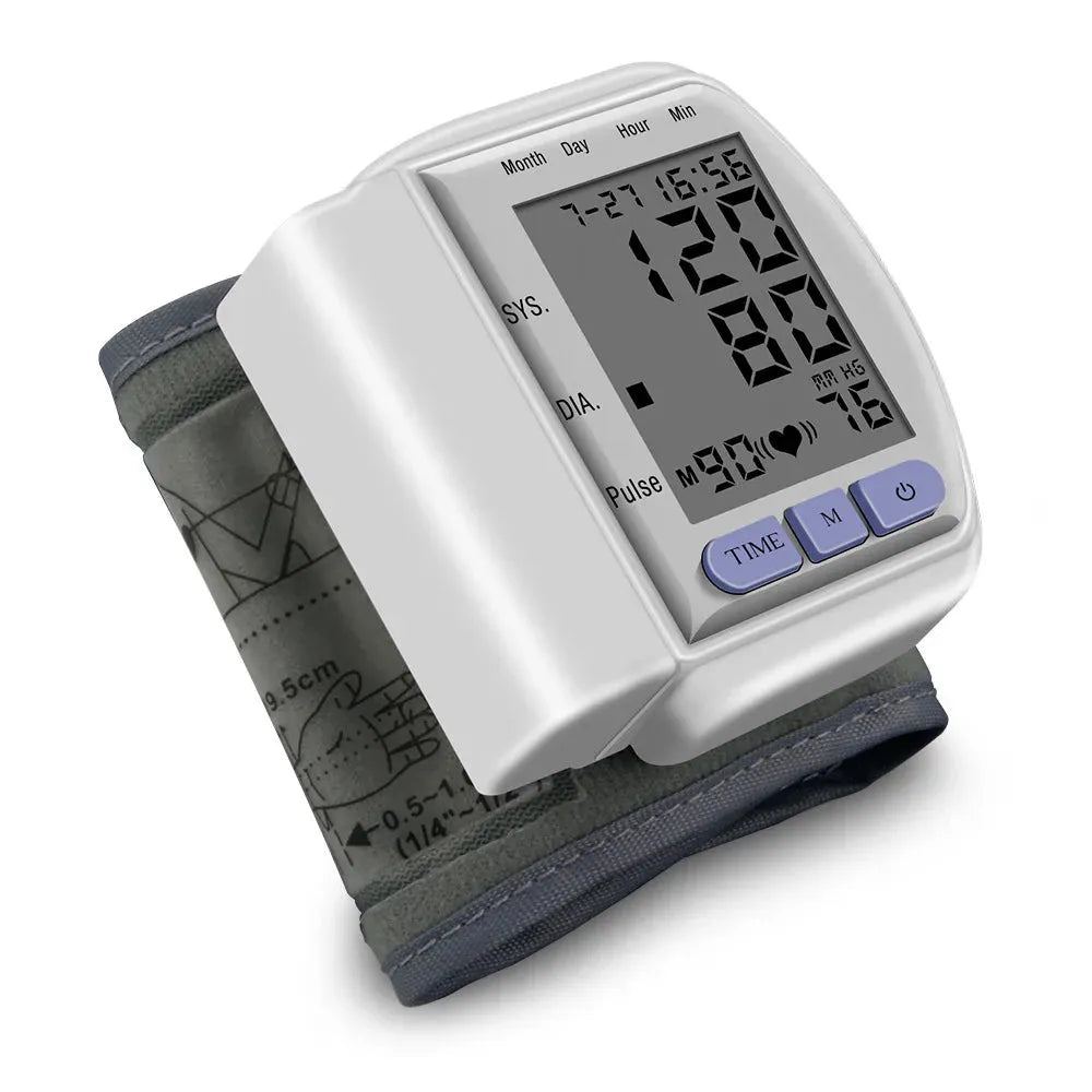 ZOSS Automatic Sphygmomanometer Wrist Monitor LCD Digital Wrist Blood Pressure Monitor Heart Pulse Measure High Real-time