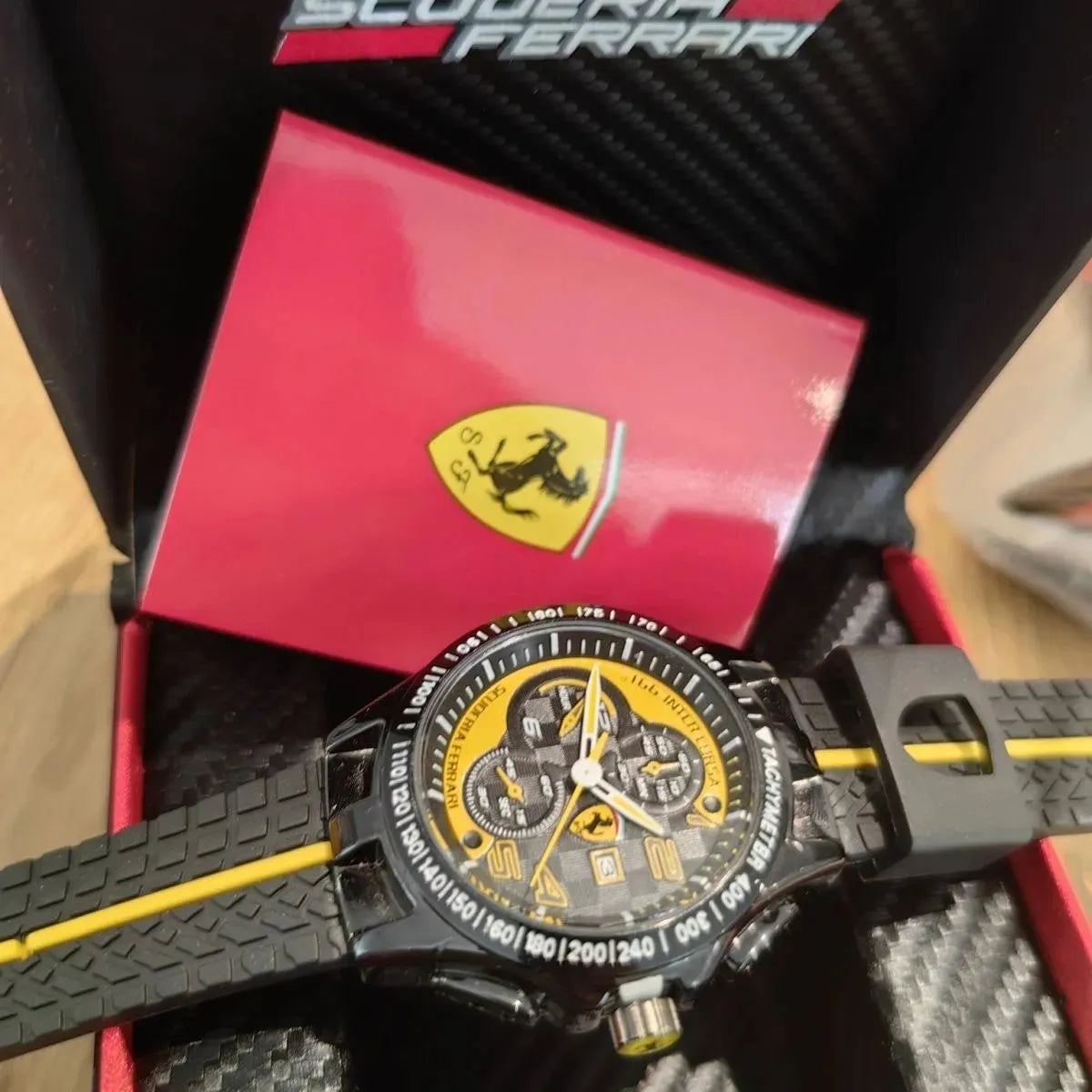 Ferraris watch classic yellow supercar pointer