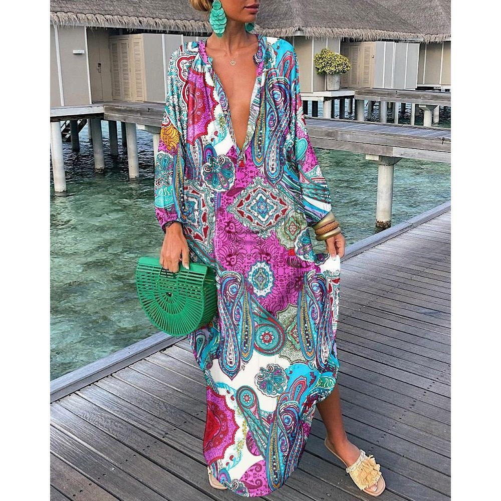 Long Dress for Women Loose Dresses Graphics Print Y2k Casual Punk Elegant Holiday Loose Autumn Gothic Vintage dresses - Jointcorp